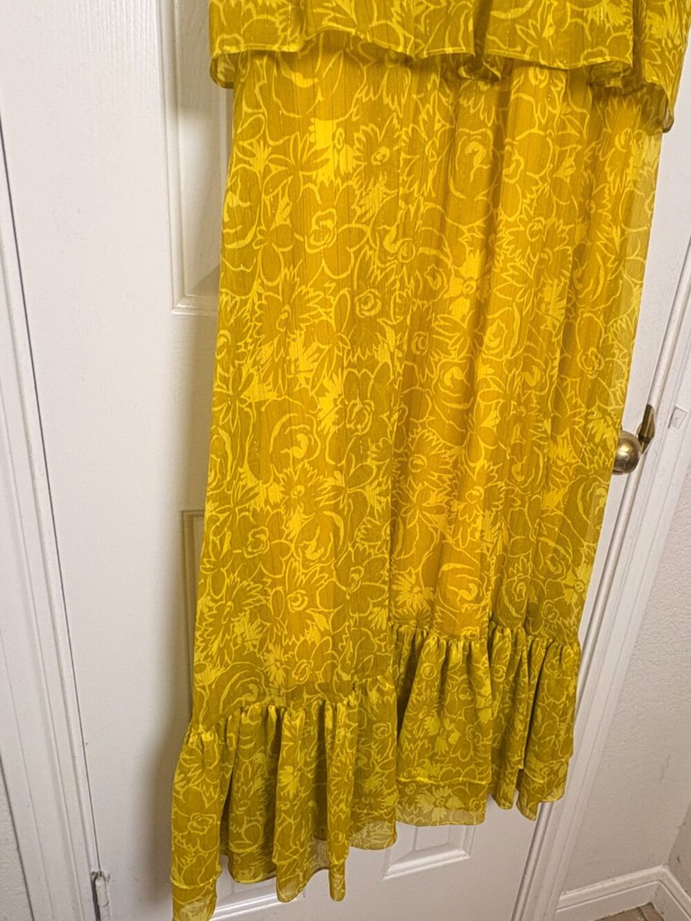 Revolve Likely Carla Floral Midi Dress Yellow Boho Resort Size 6 - Picture 6 of 11